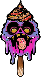 Logotype of I Scream Production. A monster ice cream.